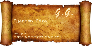 Gyermán Géza névjegykártya