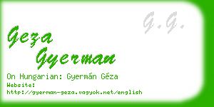 geza gyerman business card