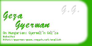 geza gyerman business card